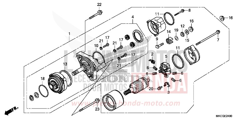 REVERSE MOTOR for Gold Wing CANDY ARDENT RED (R367) from 2020